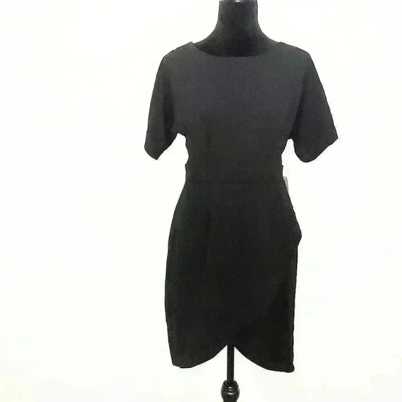 BOBEAU Solid Dolman Sleeve Faux Wrap Dress Size MP - Picture 3 of 15